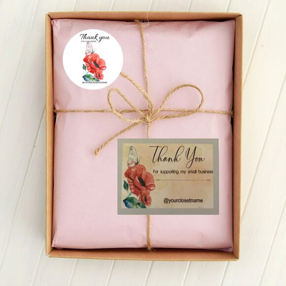 Set Of 100 thank you cards and 100 Thank You Stickers - Picture 2 of 9